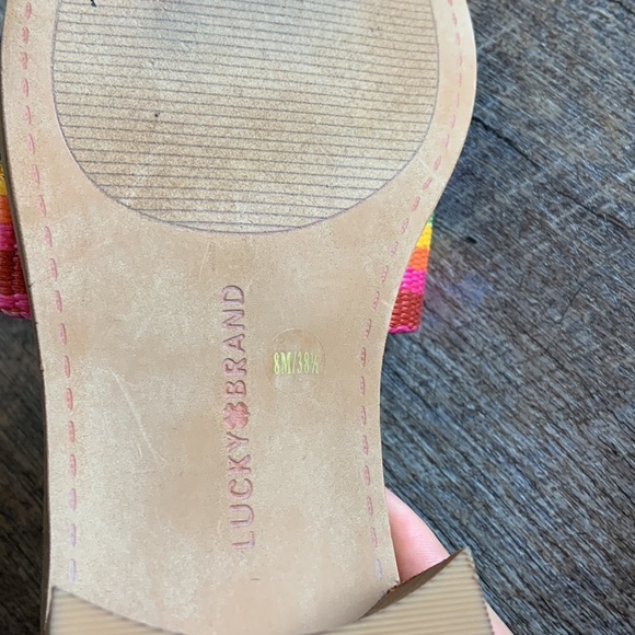 Lucky Brand Frijajana Stripe Slide Sandals Rainbow - Picture 7 of 9